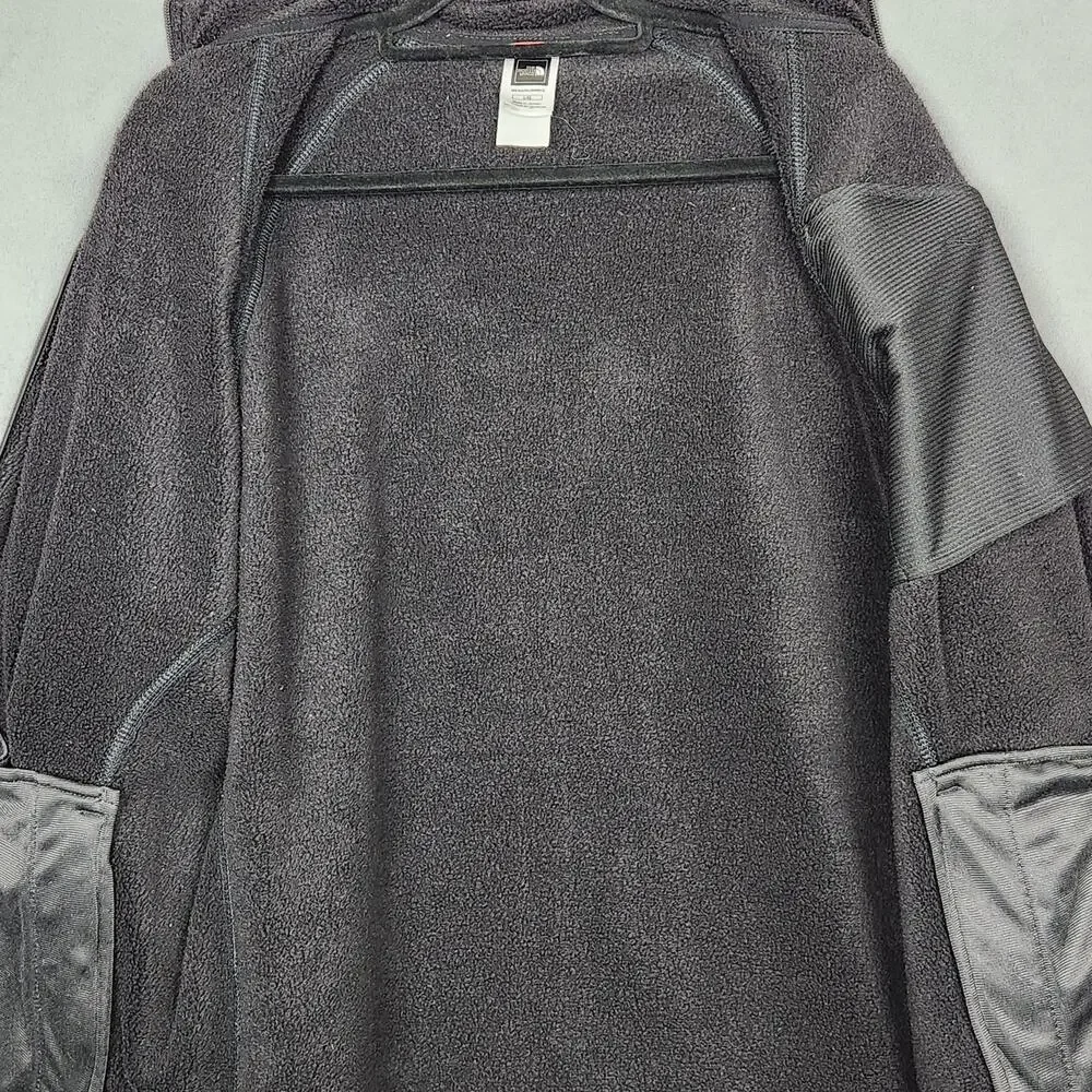 NORTH FACE Jacket Mens Large Black Full Zip Fleece Zip Pockets Outdoor Hiking